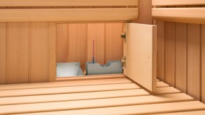 Opgietklep voor de onderbankoven van de sauna Baleo van saunafabrikant Röger